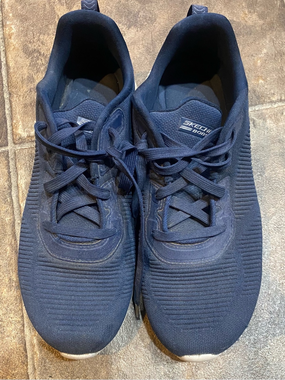 Skechers Men's Dark Navy Knit Lace-Up Sneakers